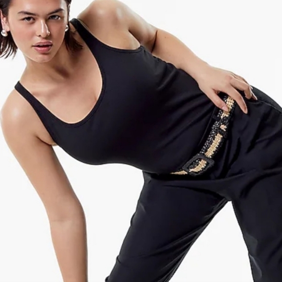 J.Crew vintage rib shelf bra tank top 3 XL Black. - Picture 6 of 8